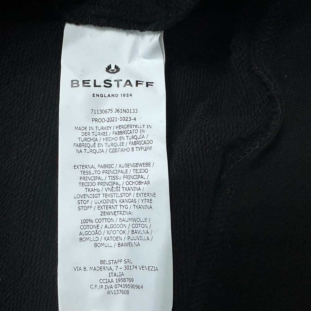 BELSTAFF 1924 Hoodie Black Mens L Pullover Phoenix Logo Luxury Streetwear Cotton - Picture 8 of 12